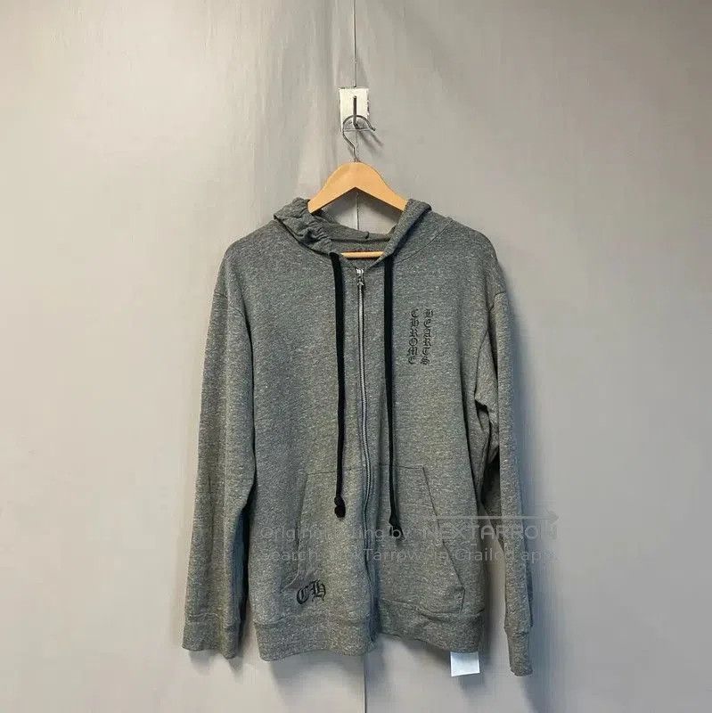 Chrome Hearts Gray Hooded Zip Jacket .