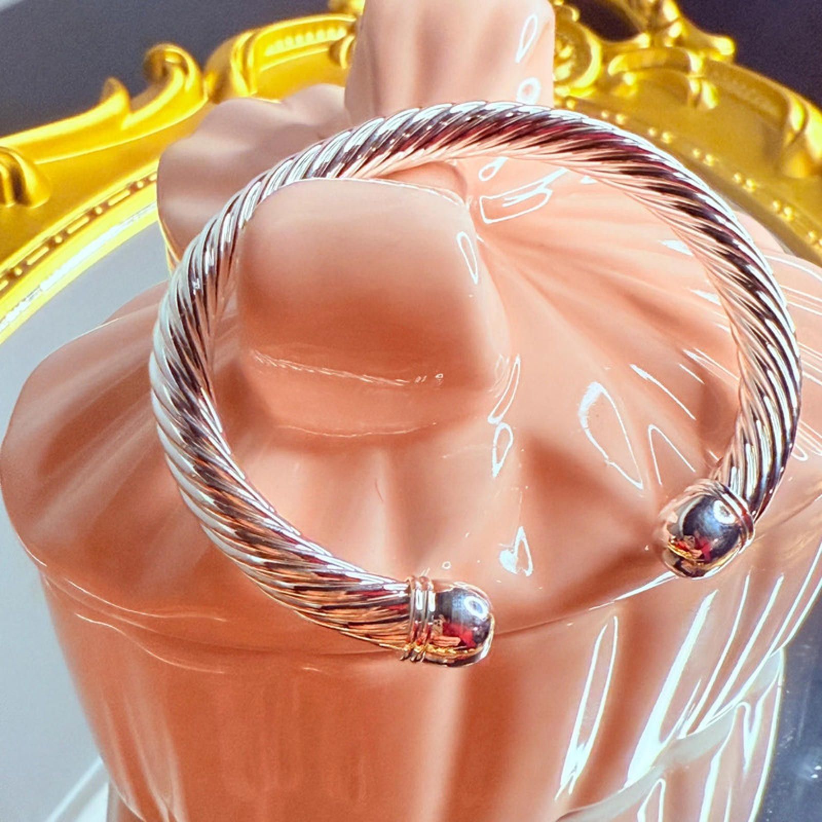 Other Silver Cable Twist Cuff Bracelet Open Bangle Classic NWT Size ONE SIZE - 4 Thumbnail
