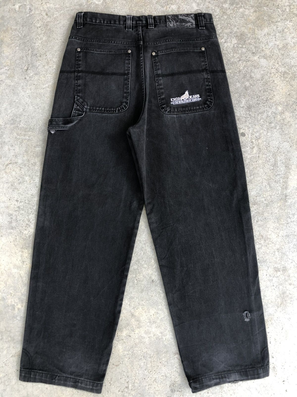 Japanese Brand Japanese Exco Baggy Jeans Embroidered Carpenter Distressed Size US 34 / EU 50 - 1 Thumbnail