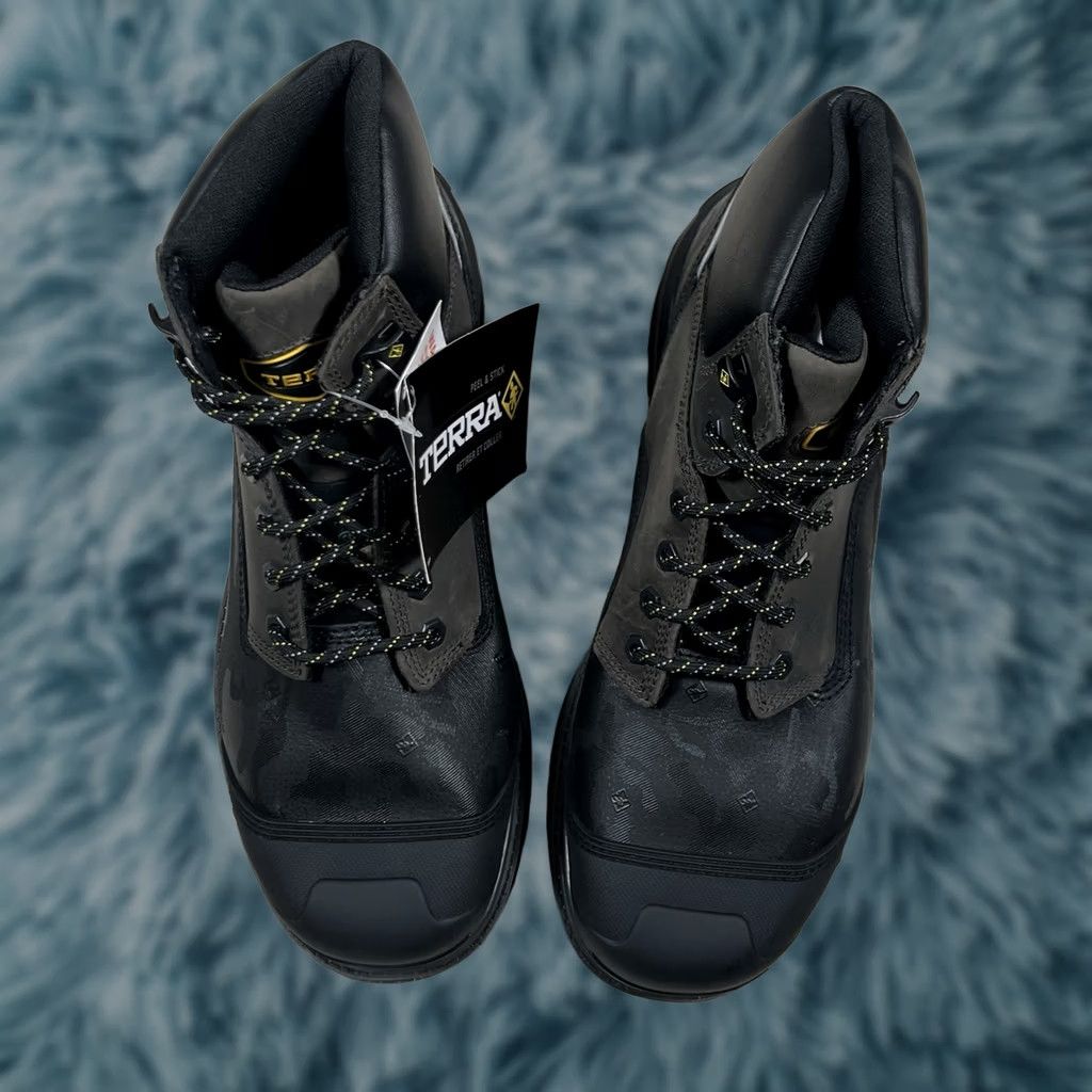 Vintage Terra Men's 6" Waterproof Nano Composite Toe Safety Work Boot Black, Synthetic Upper, Size 11.5 US, Safety Boot Size US 12 / EU 45 - 1 Thumbnail