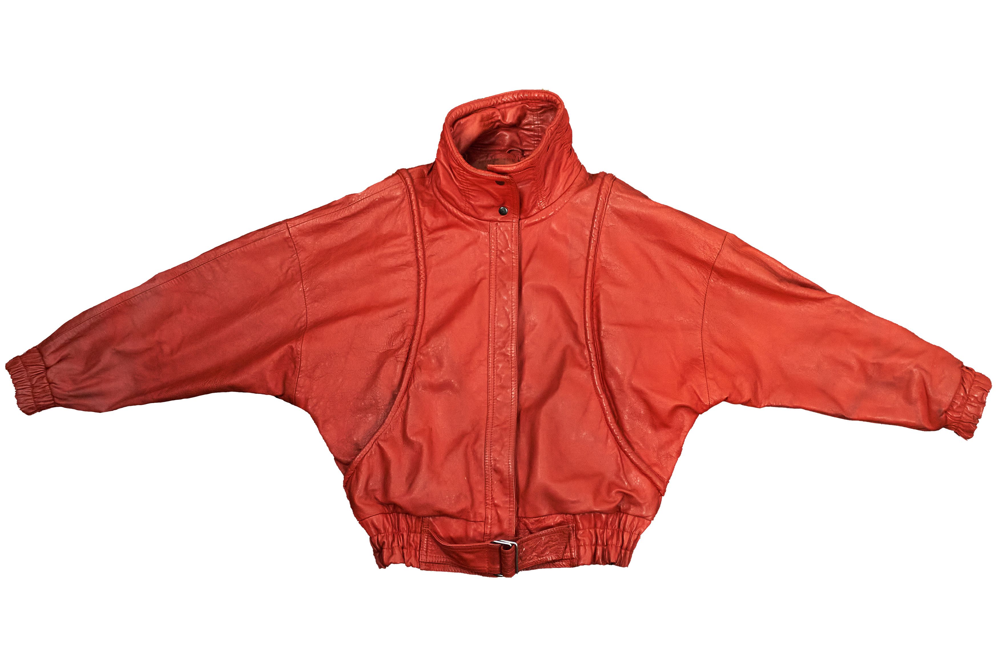 Vintage Authentic 80s Vintage Red Leather Oversized Bomber Jacket Size M / US 6-8 / IT 42-44 - 8 Thumbnail