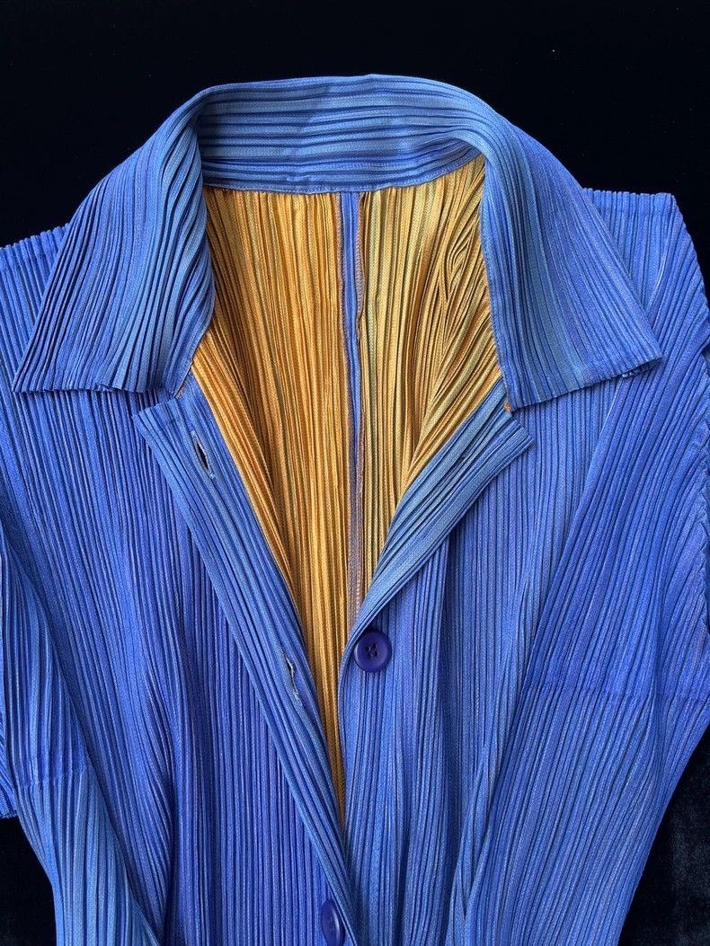Issey Miyake Issey Miyake size:3 Blue pleated long dress Size XS / US 0-2 / IT 36-38 - 6 Thumbnail