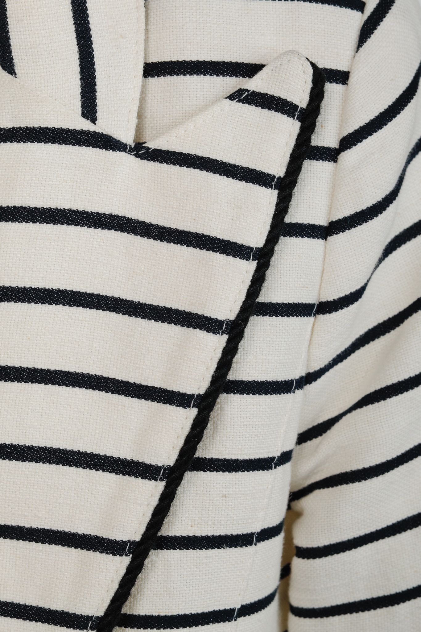 SMYTHE Smythe White & Black Striped Linen-Cotton Blazer Size M / US 6-8 / IT 42-44 - 7 Thumbnail