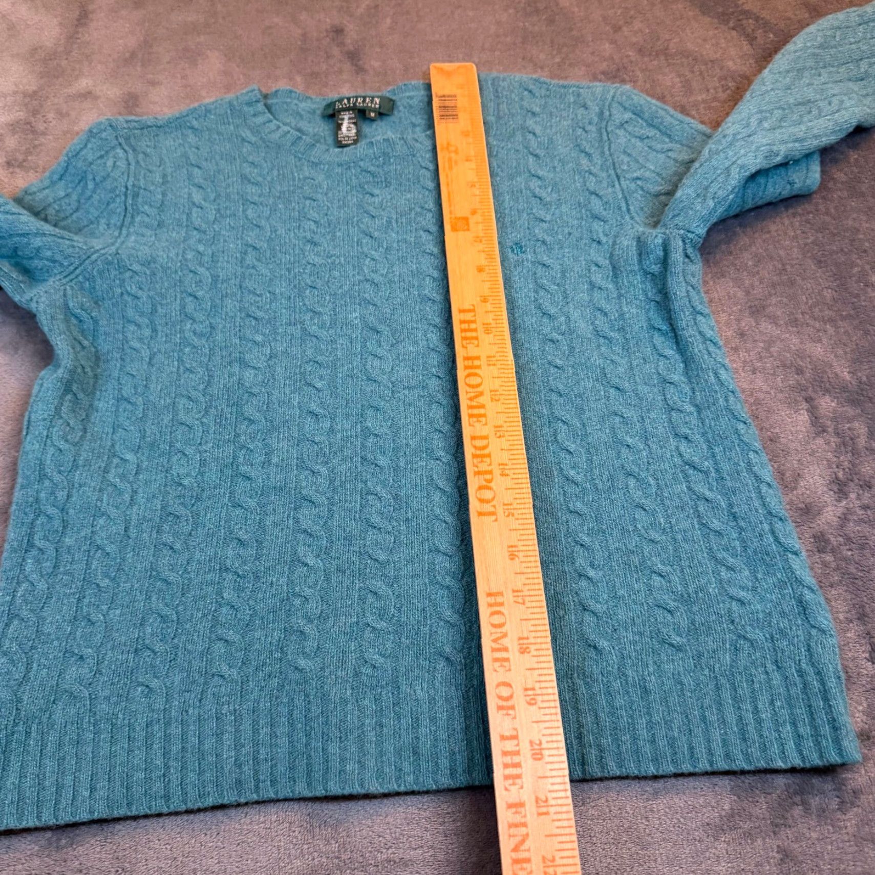 Ralph Lauren Lauren Ralph Lauren Teal Blue Merino Wool Angora Cable Knit Sweater Womens M Size M / US 6-8 / IT 42-44 - 7 Thumbnail
