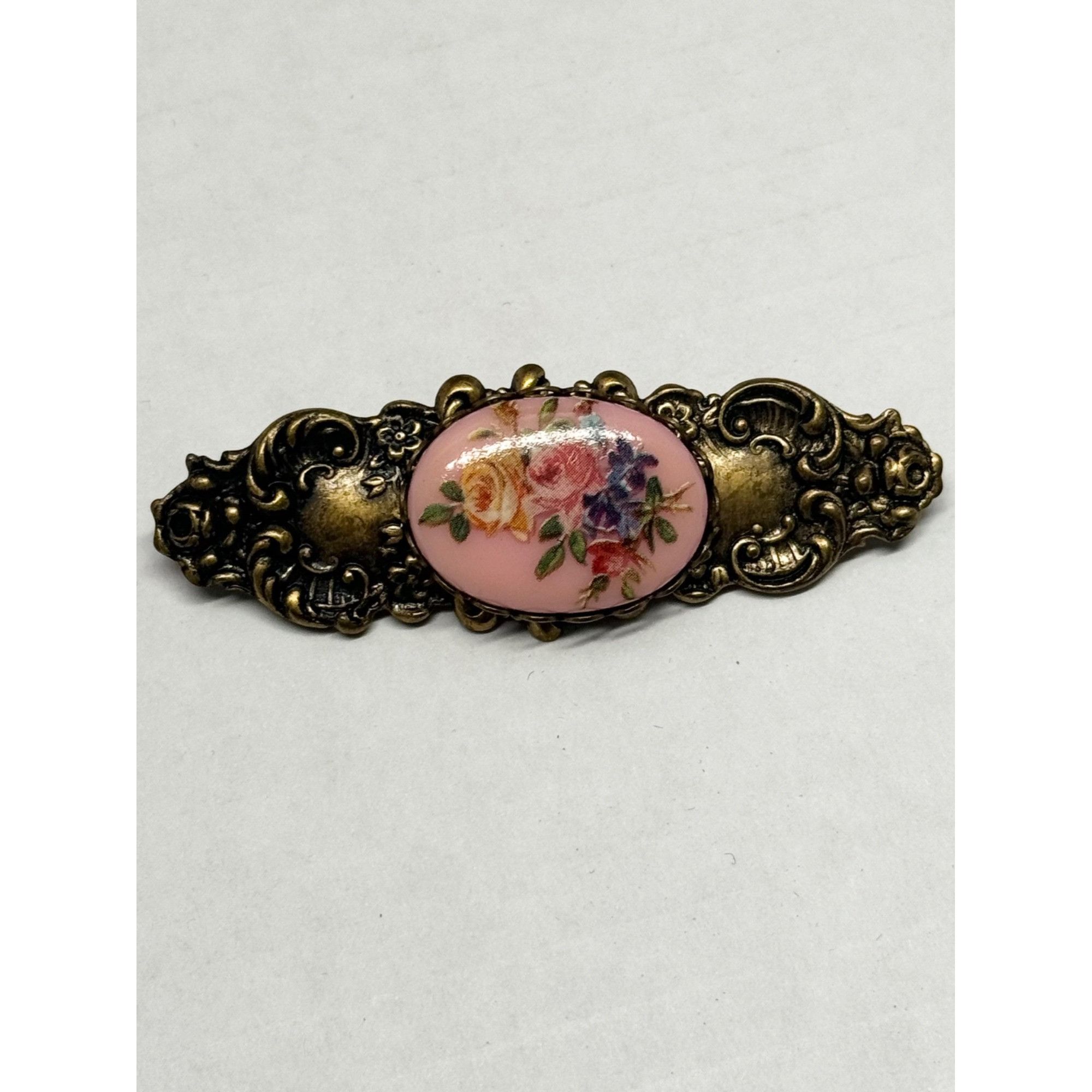 Vintage Vintage pink floral brooch pin Size ONE SIZE - 2 Thumbnail