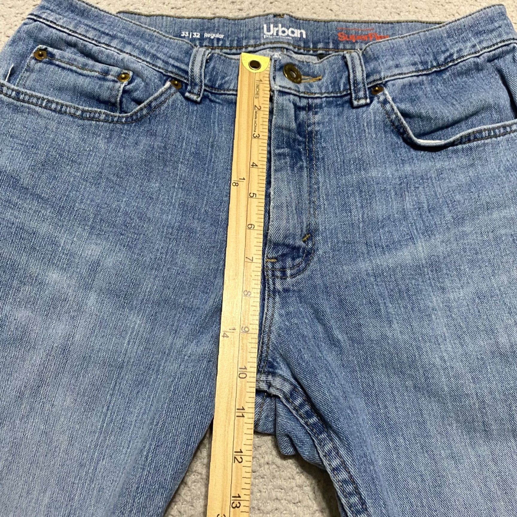 Vintage Urban Pipeline Jeans Men 33x32 Blue Denim Medium Wash Straight Mid Rise Jeans Regular Men 5-Pocket Design Denim Blue Mid (10-12 in) Urban Pipeline Size US 33 - 7 Thumbnail