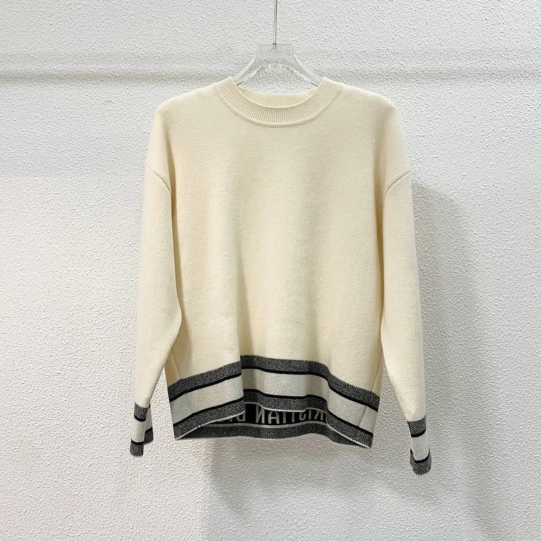 Dior Christian Dior Logo Hem Cashmere Sweater White Size 34 Size XS / US 0-2 / IT 36-38 - 1 Thumbnail
