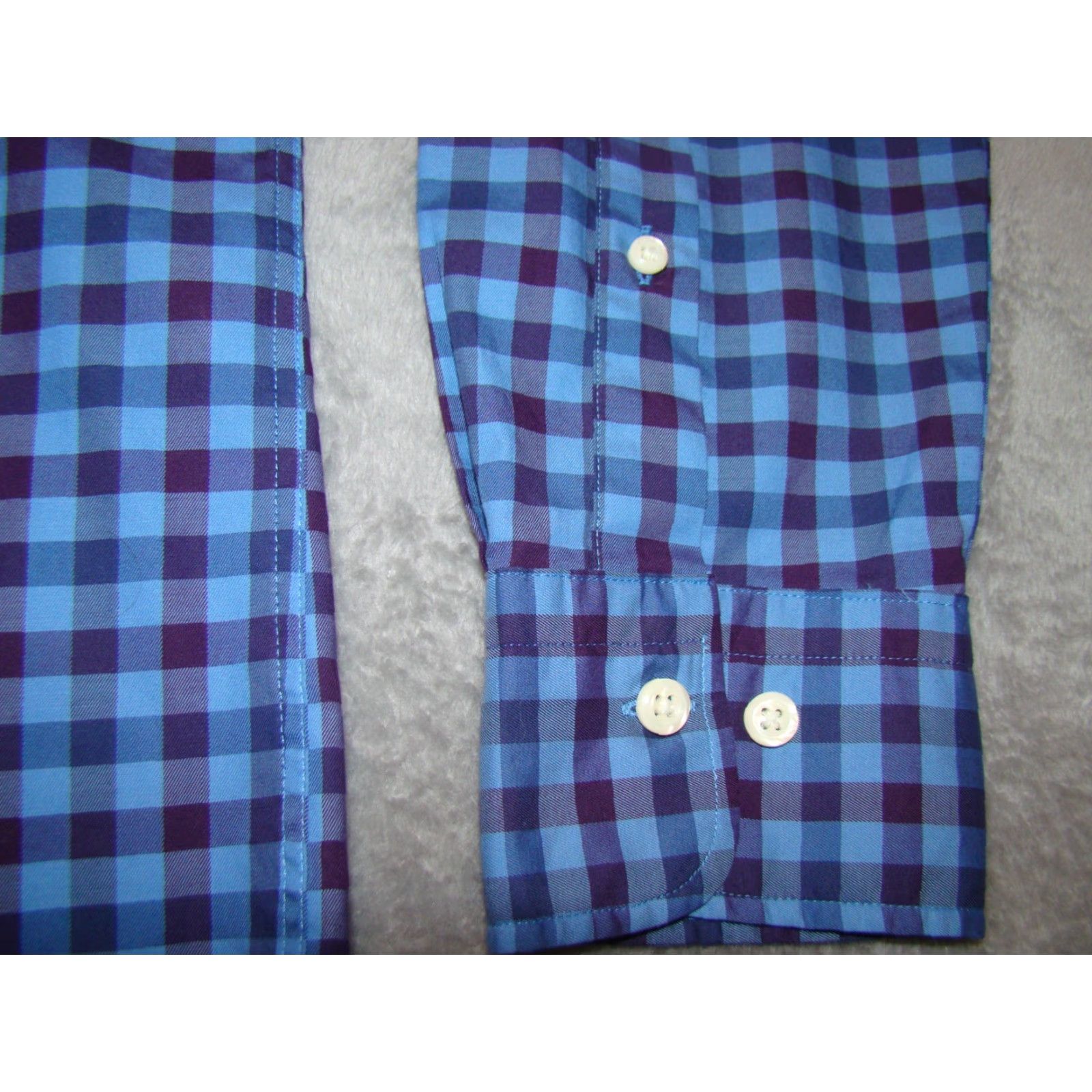 Peter Millar Peter Millar Mens Plaid Check Long Sleeve Button Shirt Blue Purple Size M Size US M / EU 48-50 / 2 - 2 Thumbnail