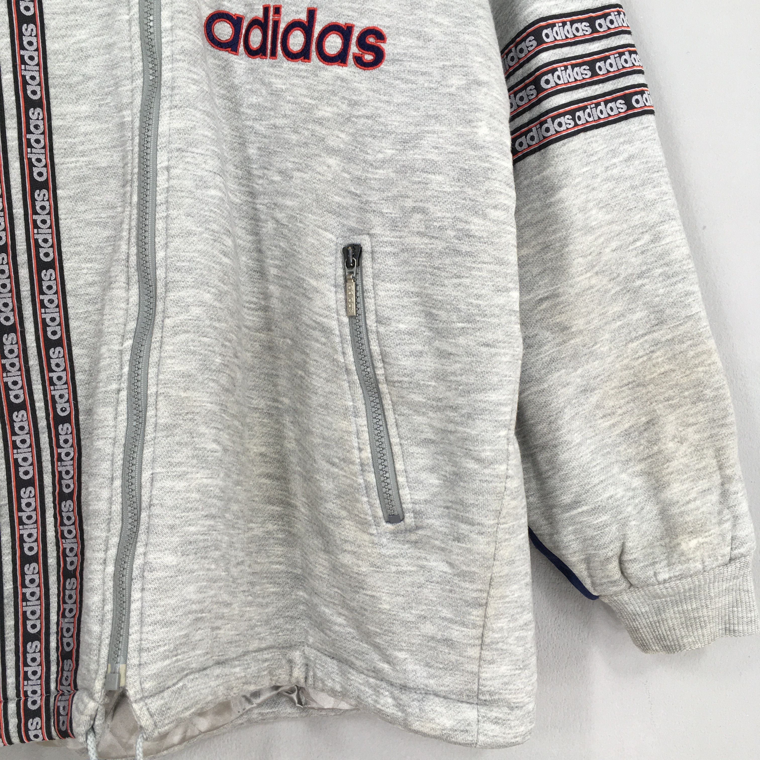Adidas × Vintage Vintage 80s Adidas Trefoil Sherpa Hoodie Sweatshirt Medium Size US M / EU 48-50 / 2 - 6 Thumbnail