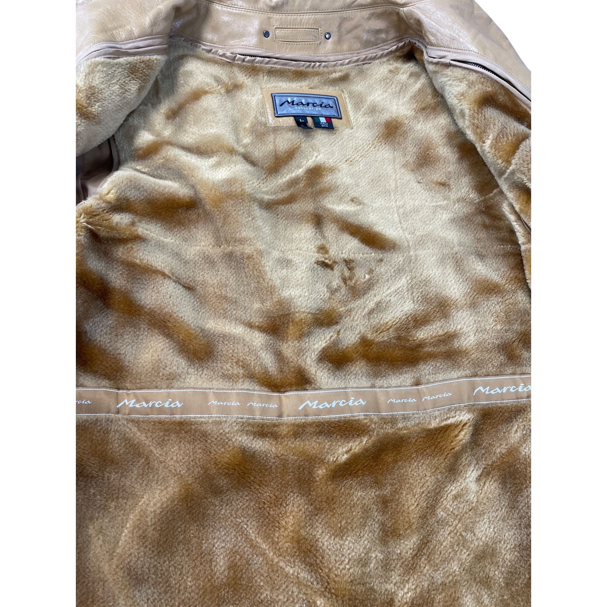 Other Marcia Collection Vintage womans Tan Italian Leather Jacket Size L / US 10 / IT 46 - 14 Thumbnail