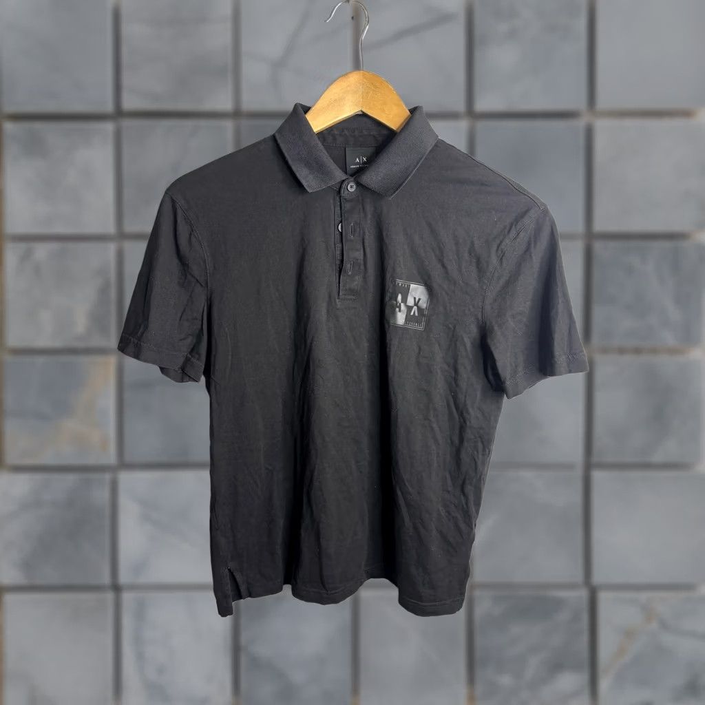 Armani Exchange Armani Exchange Polo Shirt Mens M Black Logo Patch Short Sleeve Casual Size US M / EU 48-50 / 2 - 1 Thumbnail