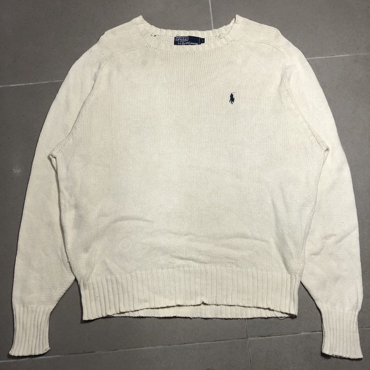 Vtg Polo Ralph Lauren Mesh Knitwear Sweatshirt