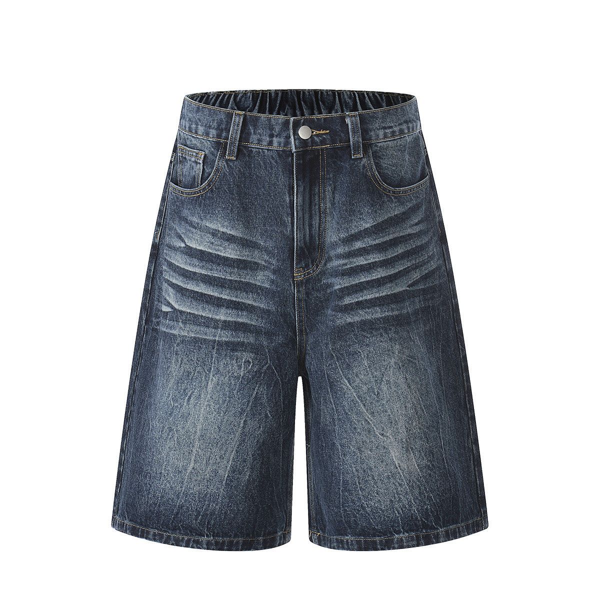 Vintage Men's loose straight-leg denim shorts with a washed texture Size US 32 / EU 48 - 1 Thumbnail