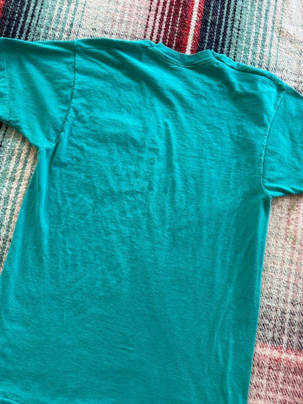 Fruit Of The Loom 90s Fruit of the Loom Teal Selvedge Pocket Tee L Size US L / EU 52-54 / 3 - 4 Thumbnail