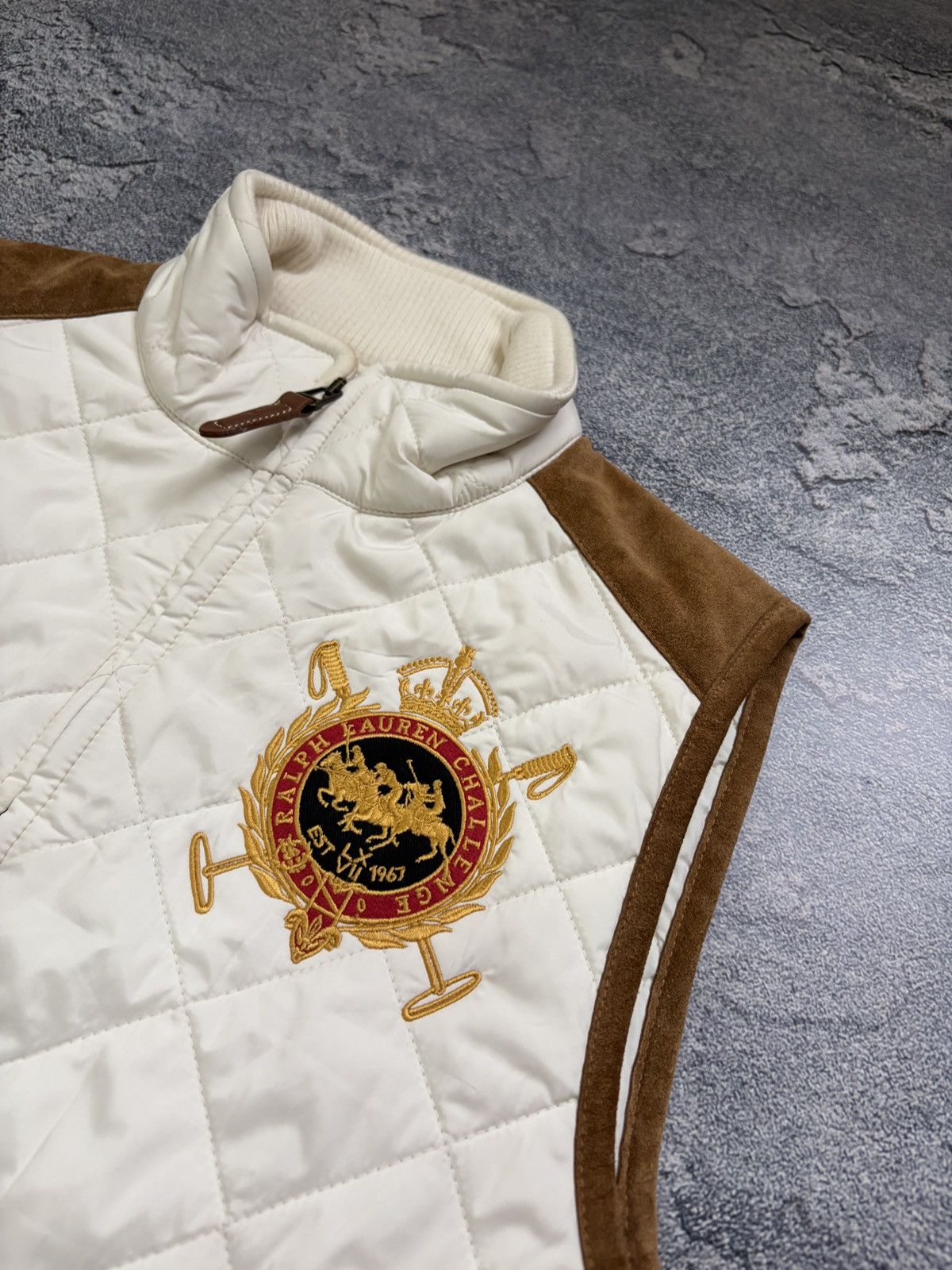 Ralph Lauren Ralph Lauren Challenge Quilted Rugby Vest Suede Patch M Size M / US 6-8 / IT 42-44 - 4 Thumbnail