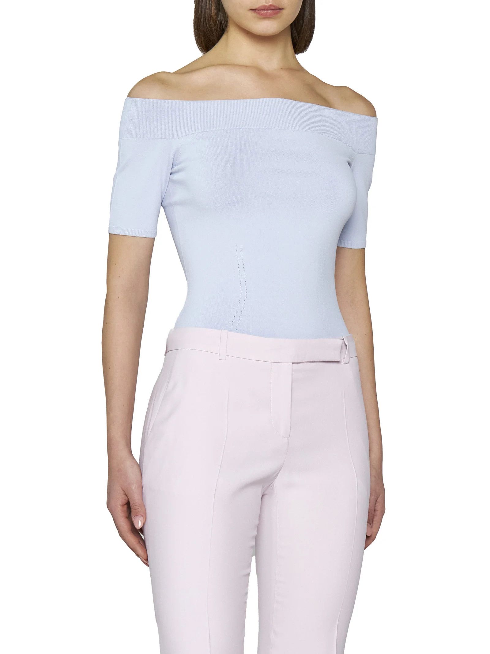 Alexander McQueen o1y0325 Sweater in Sky Blue Size L / US 10 / IT 46 - 2 Thumbnail