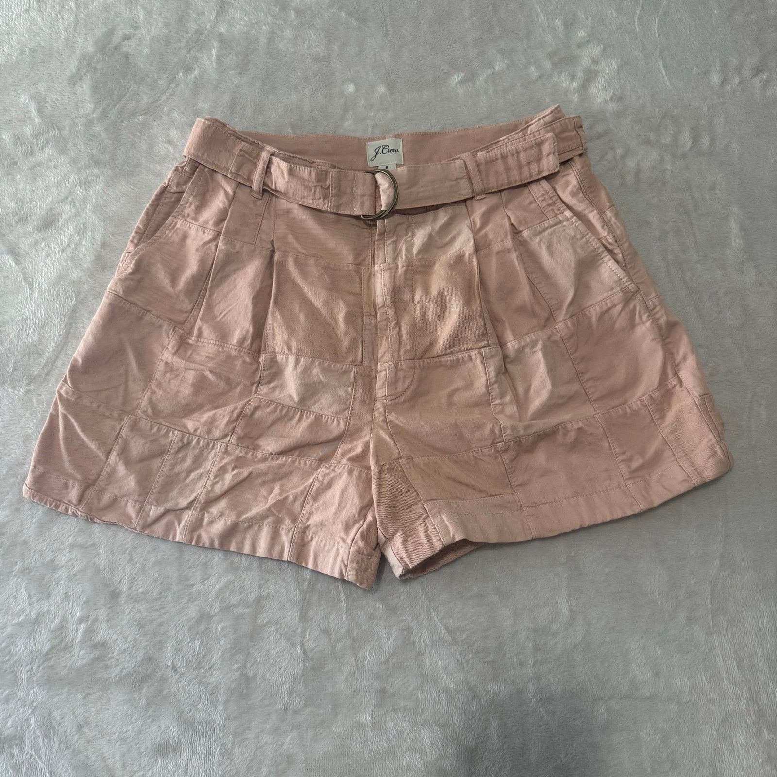 J.Crew J Crew Womens Limited Edition Belted Patchwork Short 8 Pink Size 30" / US 8 / IT 44 - 2 Thumbnail