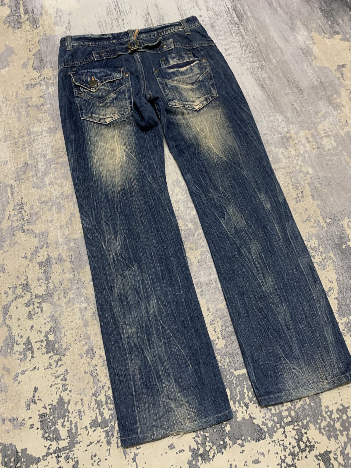 If Six Was Nine Blow by Blue Archive Y2K Faded Flare Straight Leg Jeans Size US 33 - 12 Thumbnail