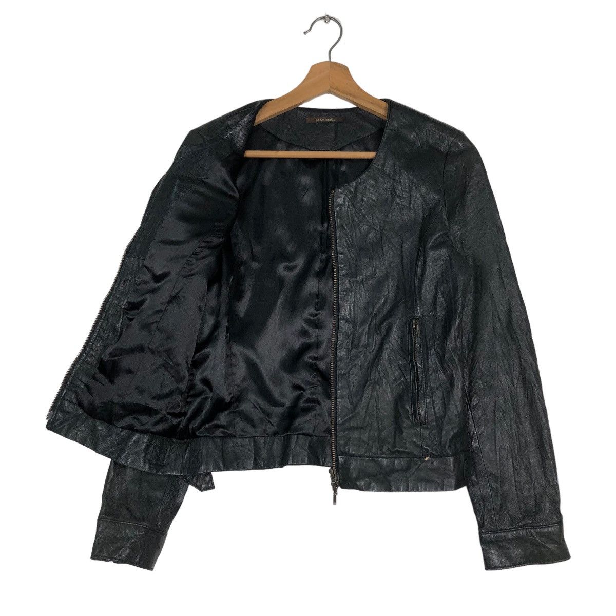 Japanese Brand 📌CROPPED BIKER LEATHER JACKET CIAO PANIC JAPAN Size M / US 6-8 / IT 42-44 - 11 Thumbnail