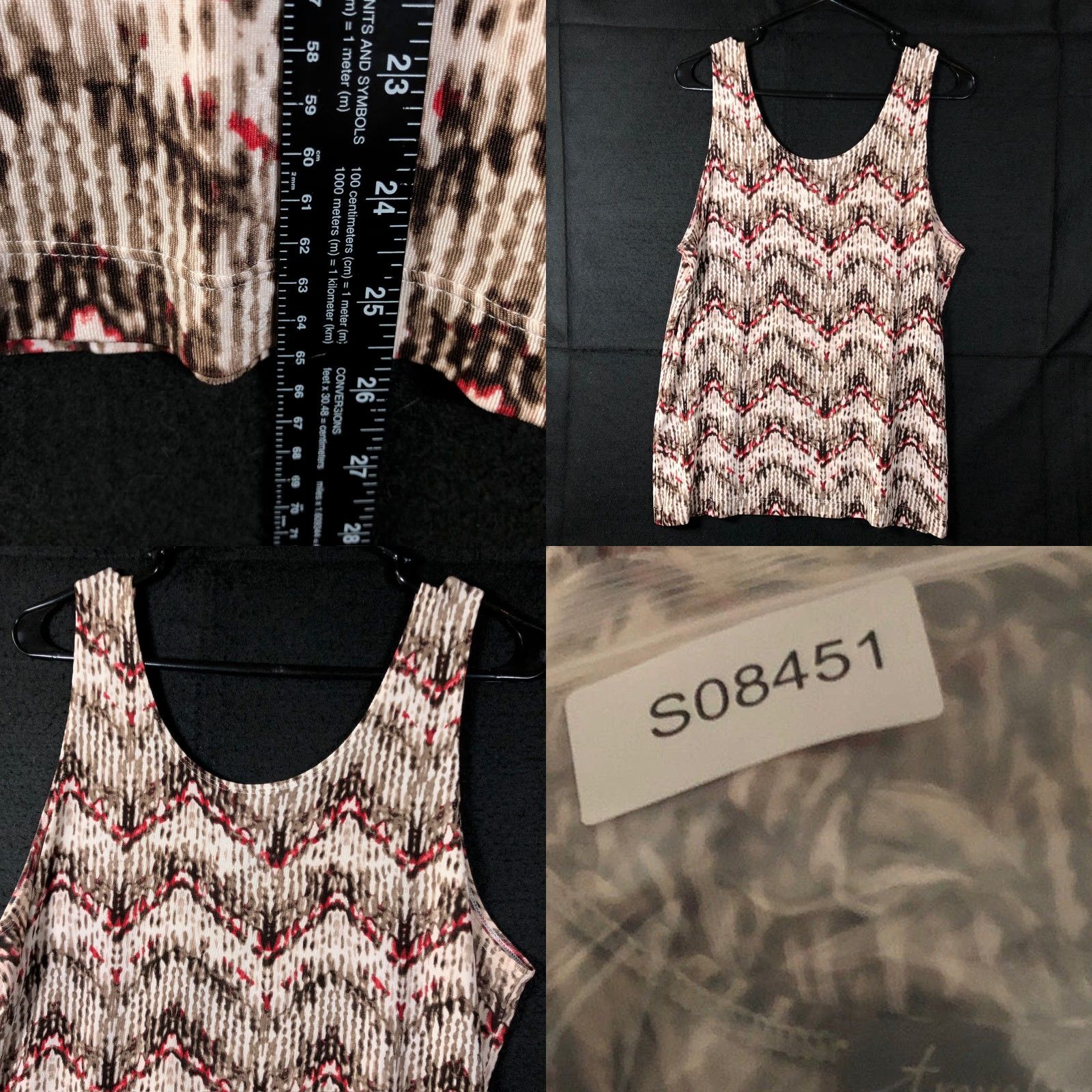 Vintage Chicos Travelers Womens Top Brown Red Zig Zag Halter Tank Stretch L Size L / US 10 / IT 46 - 8 Thumbnail