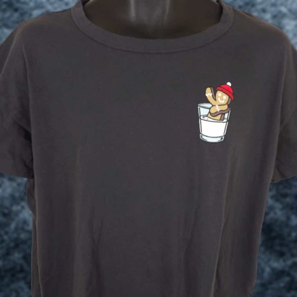 Old Navy Gingerbread Man T Shirt Mens Large Dark Gray Christmas Milk And Cookies Old Navy Shirt Size US L / EU 52-54 / 3 - 1 Thumbnail
