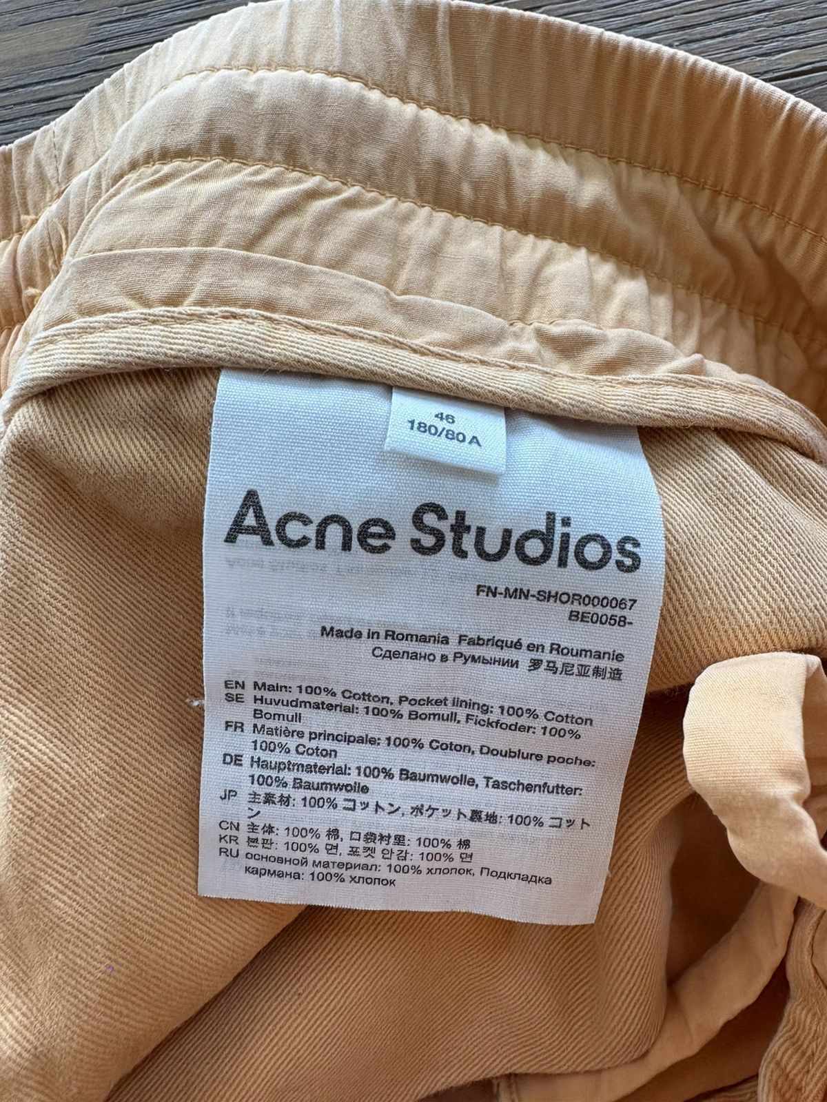Acne Studios Pastel Orange Twill Embroidered Shorts Size US 32 / EU 48 - 5 Thumbnail