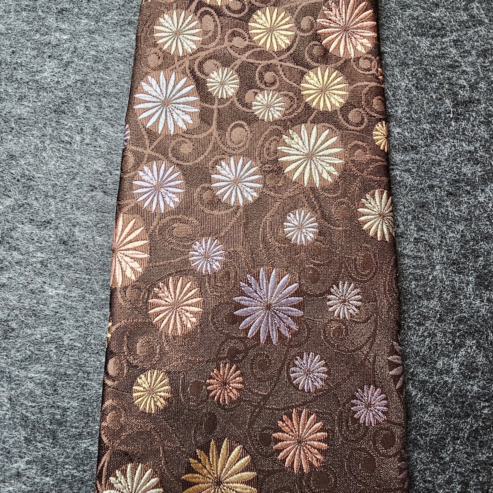Ted Baker Ted Baker Tie Italian Silk Brown Floral Designer Luxury Size ONE SIZE - 2 Thumbnail