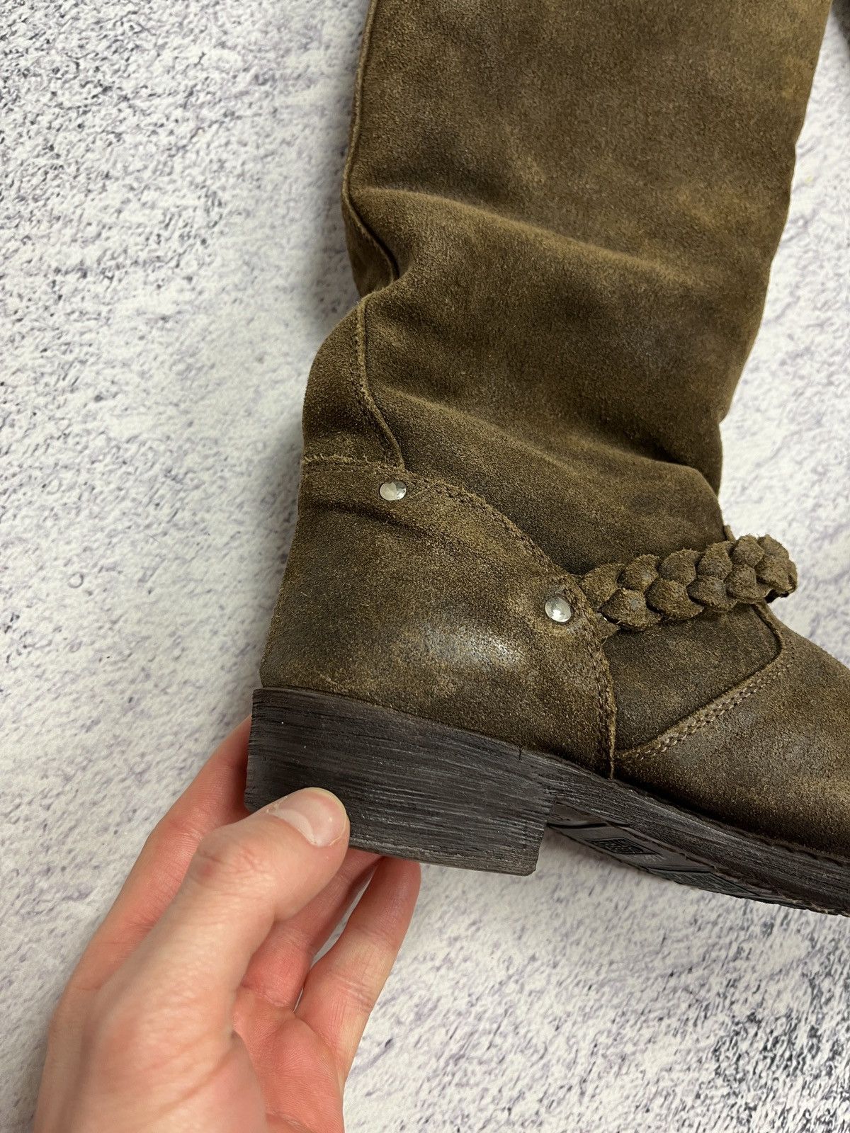 Golden Goose Golden Goose DB Brown Suede Racing Biker Moto Boots Rare Y2K Size US 7 / IT 37 - 12 Thumbnail