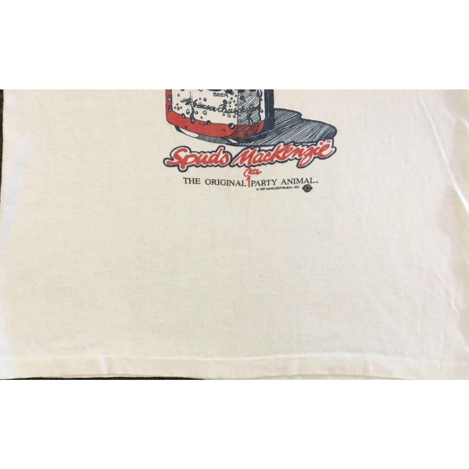 Vintage VINTAGE Bud Light Spuds Mackenzie Party Dog Shirt M White 80s 90s Funny Grunge Beer Dog USA Mens Rock Retro Fans Size US M / EU 48-50 / 2 - 4 Thumbnail