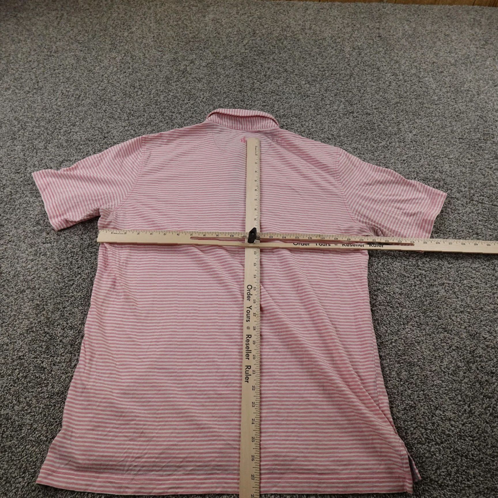 johnnie-O Johnnie-O Polo Shirt Mens L Pink Stripe Golf Performance Lightweight Short Sleeve Top Size US L / EU 52-54 / 3 - 5 Thumbnail