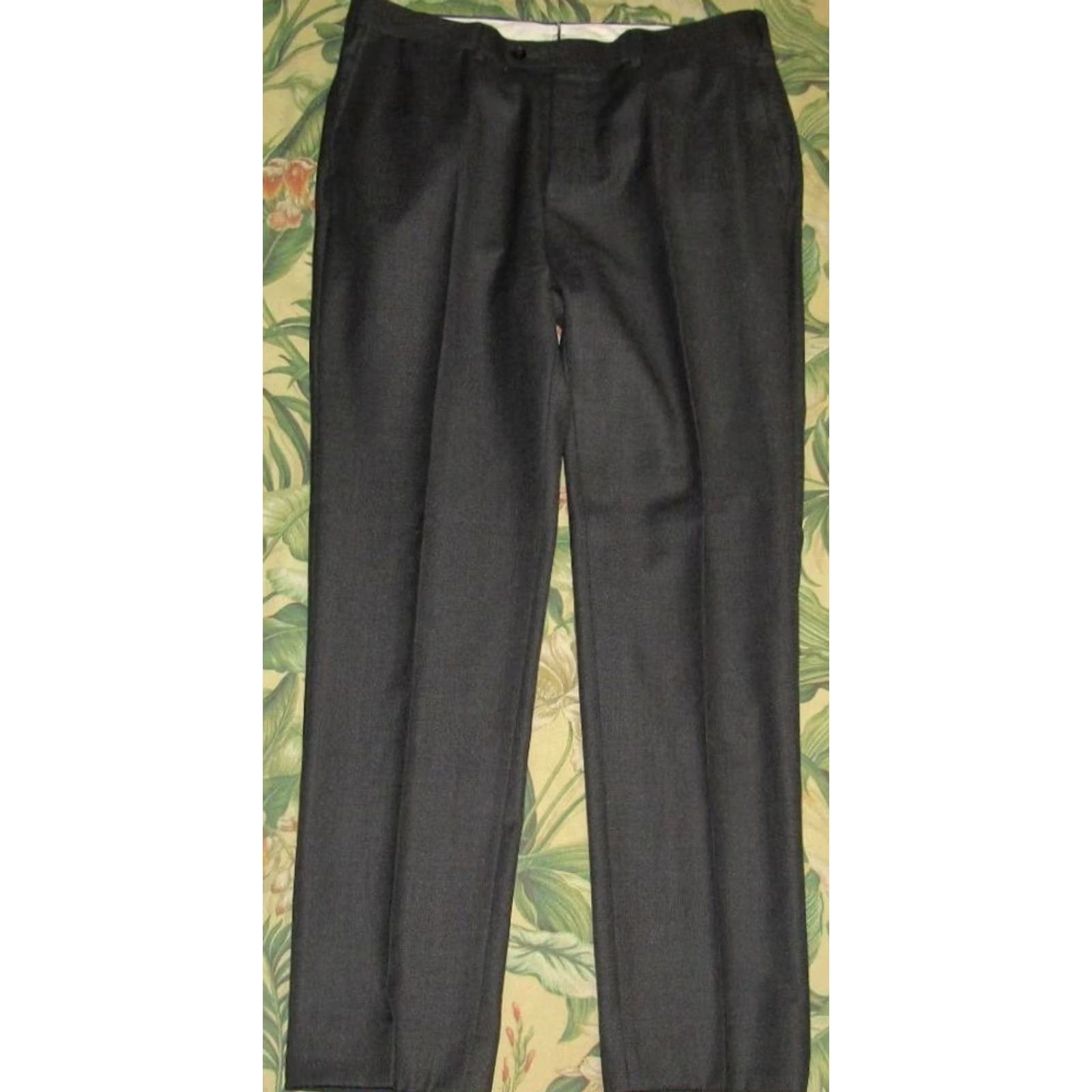 Suitsupply SUITSUPPLY Sienna Dress Pants Charcoal Grey Hopsack Wool Flat Front Mens 34 x 30 Size 34R - 3 Thumbnail