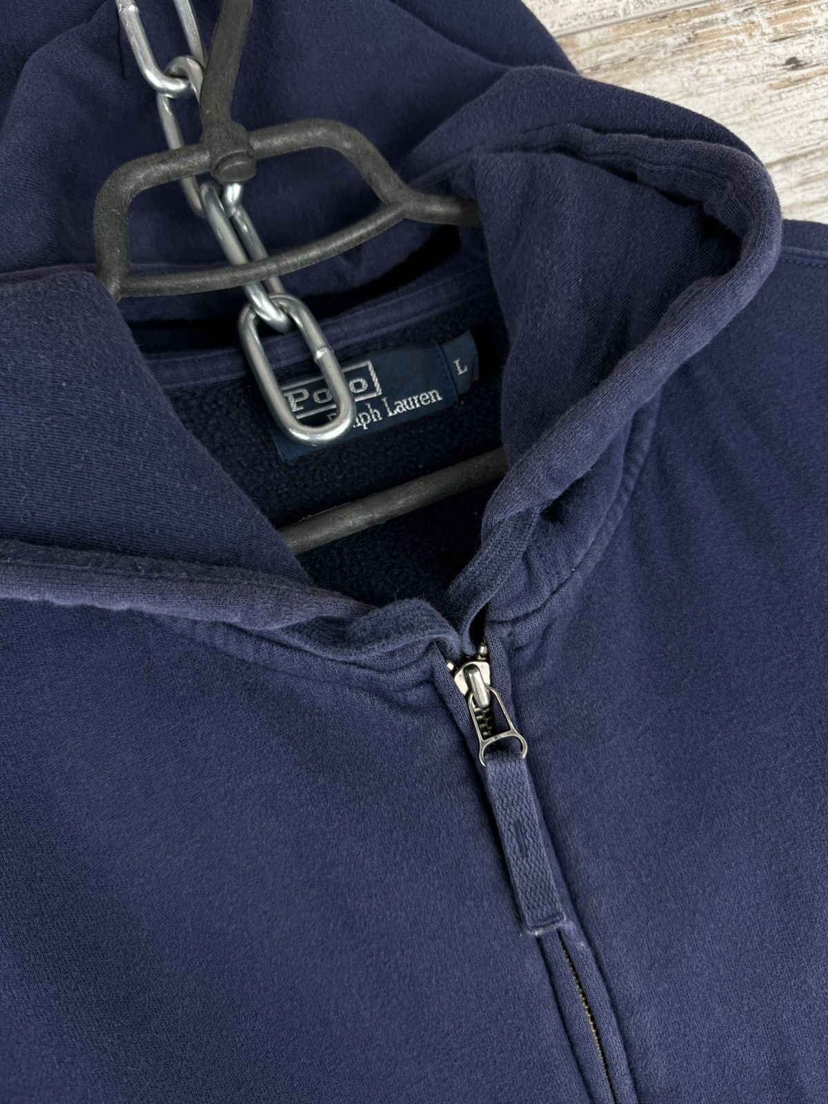 Polo Ralph Lauren × Vintage Mens Vintage Polo Ralph Lauren distressed zip hoodie y2k OG Size US L / EU 52-54 / 3 - 9 Thumbnail