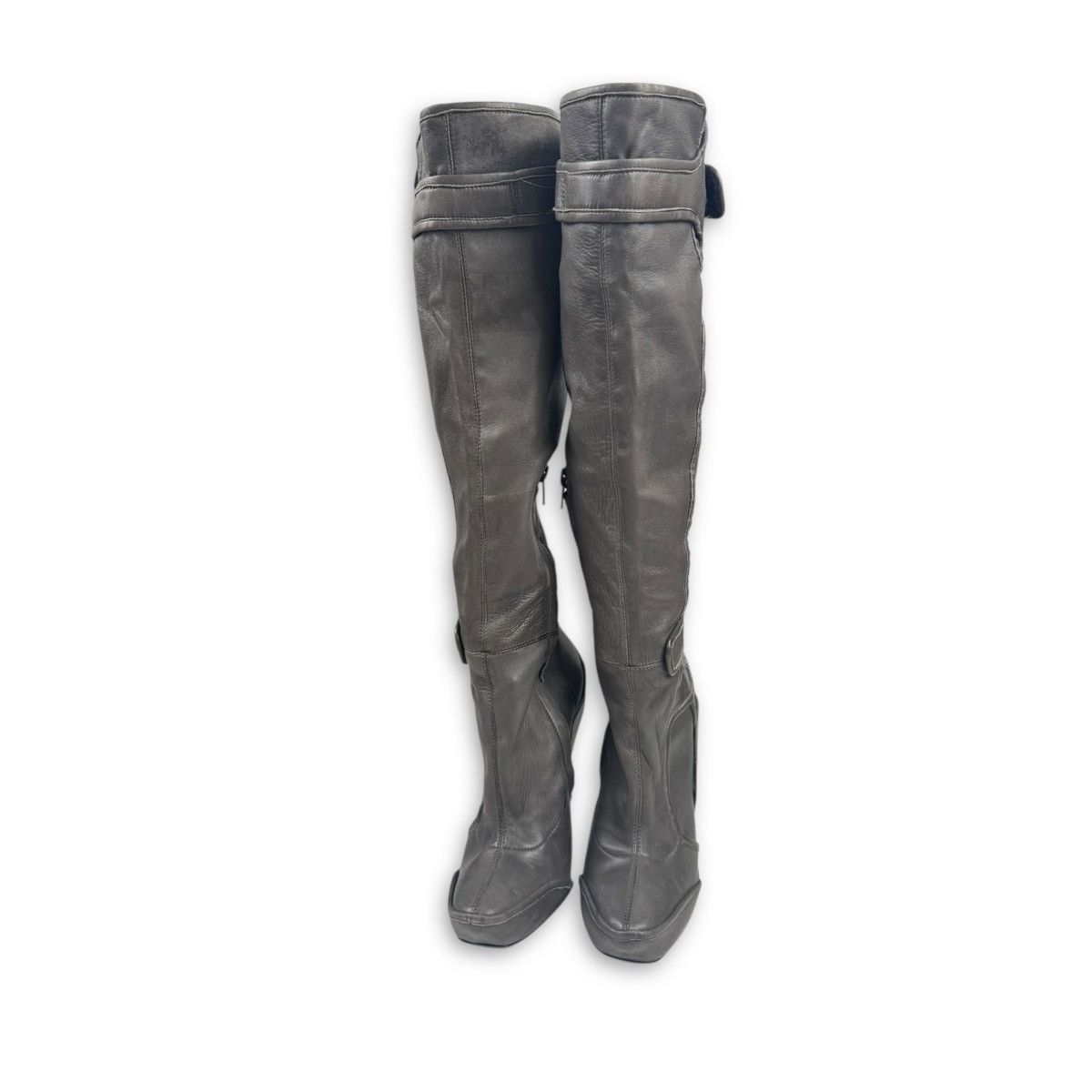 Celine AW08 Runway Strapped Moto Leather Biker Boots Size US 7 / IT 37 - 4 Thumbnail