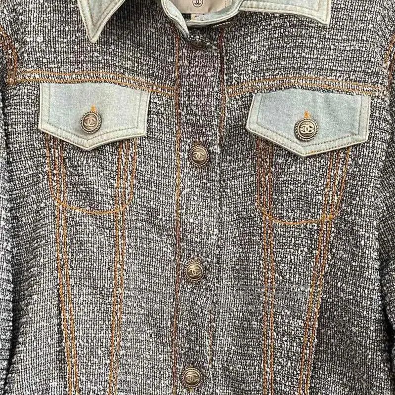Chanel Chanel Gray Cotton Blend Women's Jacket . Size S / US 4 / IT 40 - 8 Thumbnail