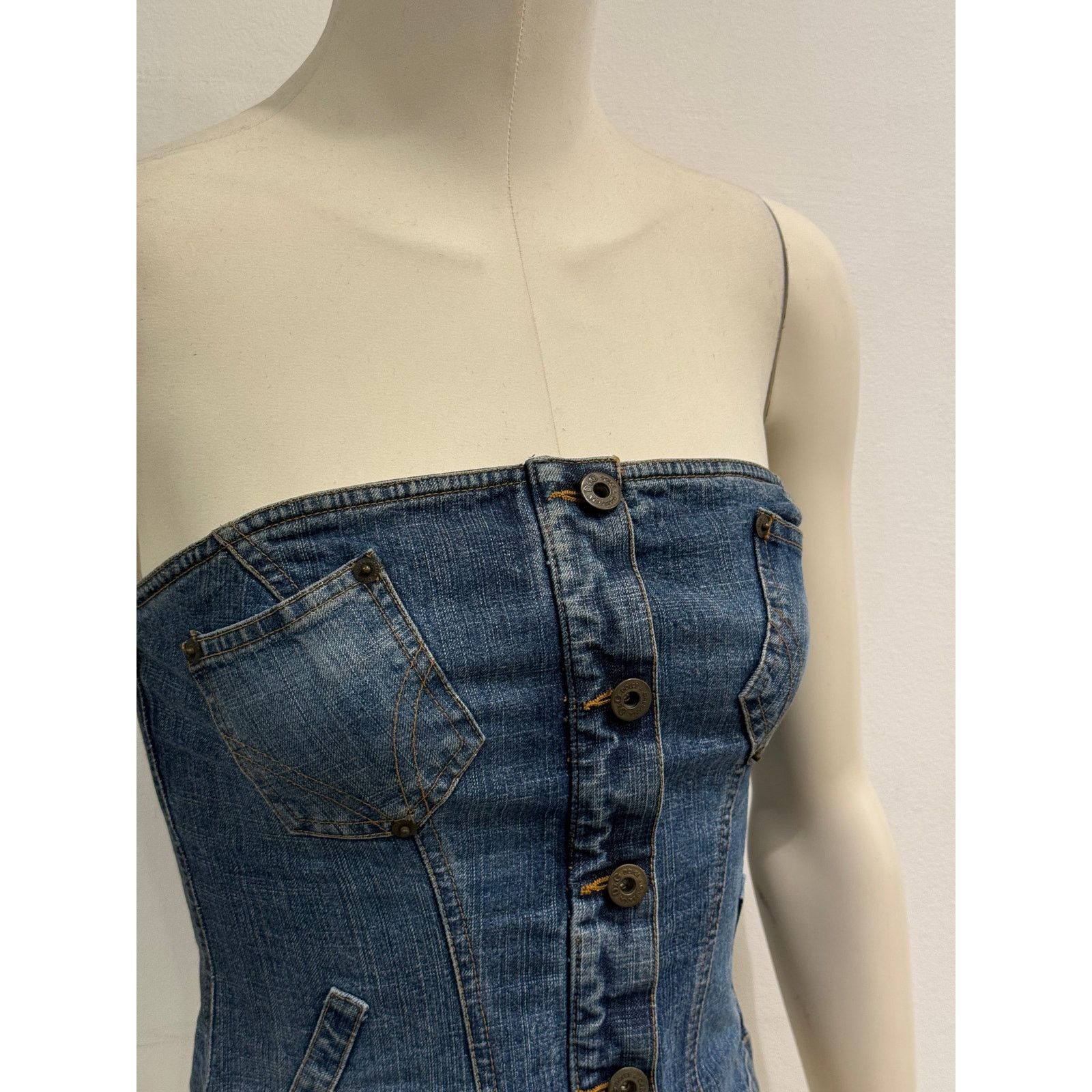 Dolce & Gabbana 2000s Dolce & Gabbana denim pocket corset Size S / US 4 / IT 40 - 4 Thumbnail