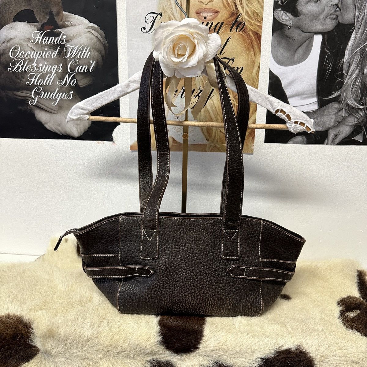 Vintage Vintage brown leather shoulder bag Size ONE SIZE - 2 Thumbnail