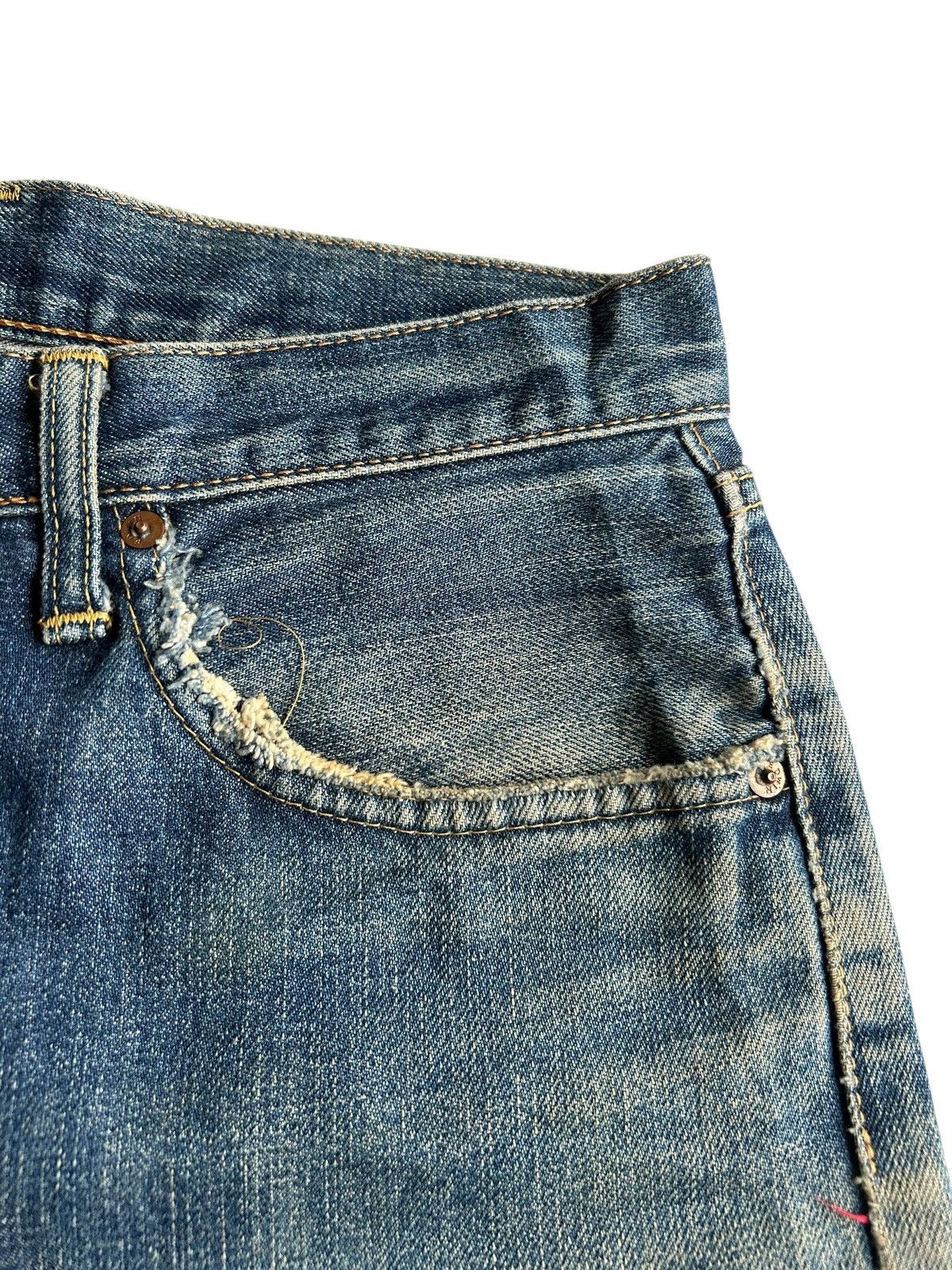 Japanese Brand × Kapital × Vintage Vintage Edwin Selvedge Distressed Punk Grunge Denim Jeans Size US 30 / EU 46 - 5 Thumbnail