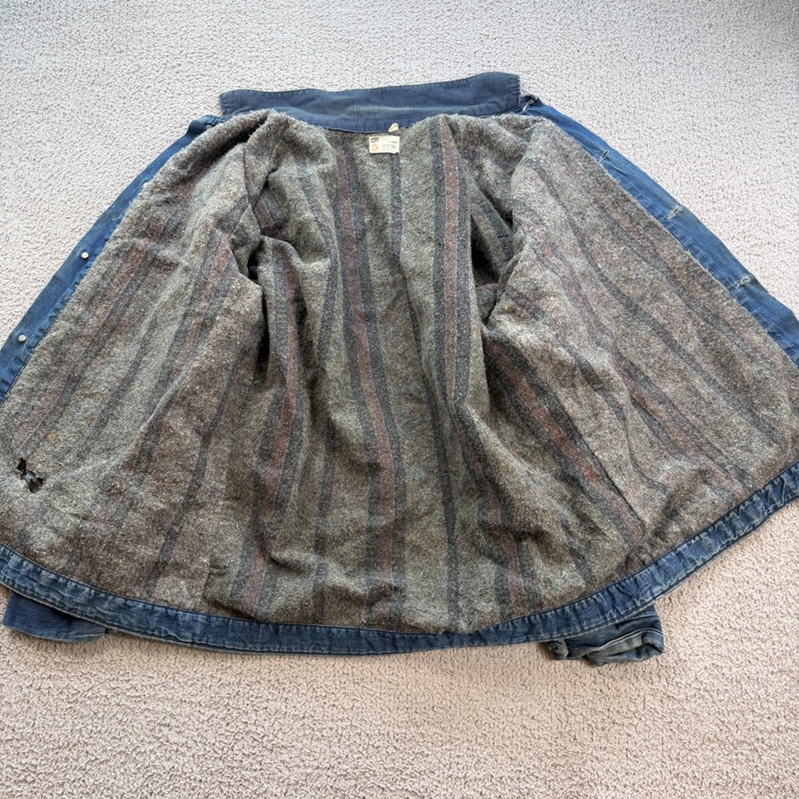 Sears Vintage 70s Sears Jacket Denim Chore Coat Blanket Lined XL Size US L / EU 52-54 / 3 - 5 Thumbnail