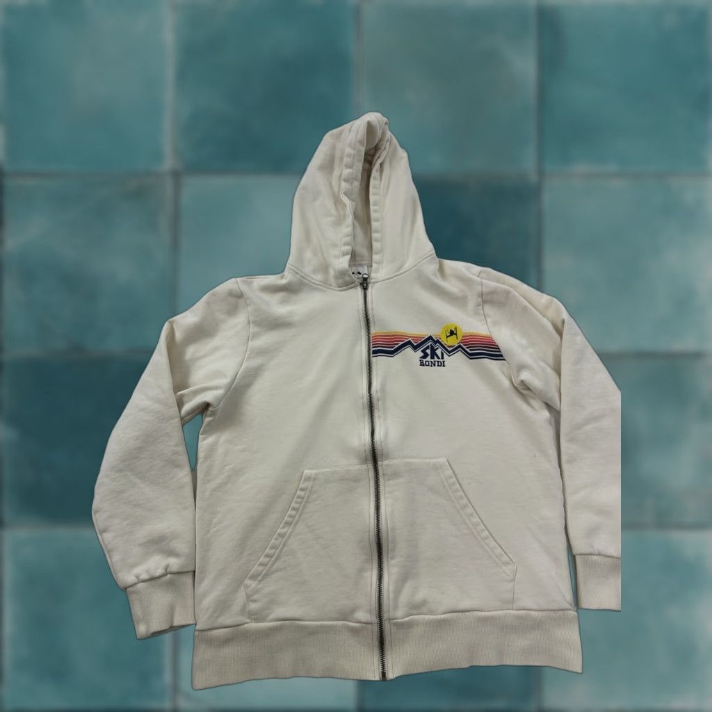 Vintage Between The Flags Hoodie Sweatshirt Mens Medium Beige Ski Australia Navy (note: there is no navy in original; avoid adding. Wait.) Size US M / EU 48-50 / 2 - 1 Thumbnail