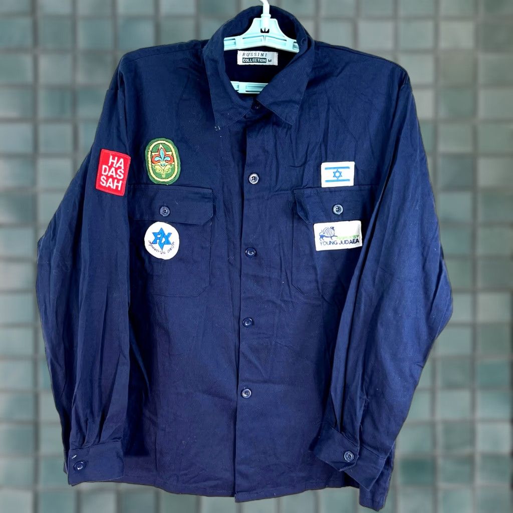 Vintage VINTAGE Russini Men's Button-Up Shirt Long Sleeve Blue Cotton Collared Embroidered Size M Casual Size US M / EU 48-50 / 2 - 1 Thumbnail