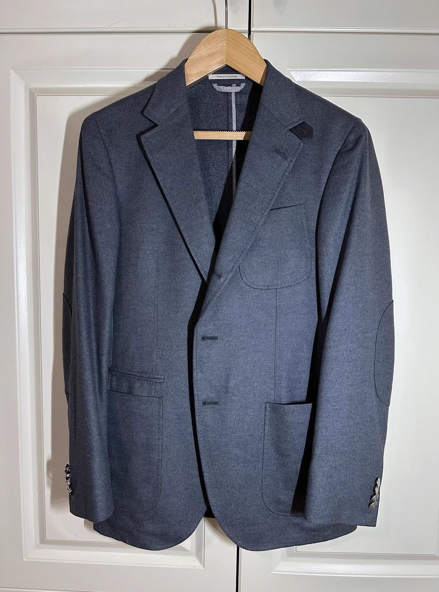 Ermenegildo Zegna Zegna Cashmere & Silk Casual Slim 48 Gray Blue Blazer Size 48S - 1 Thumbnail