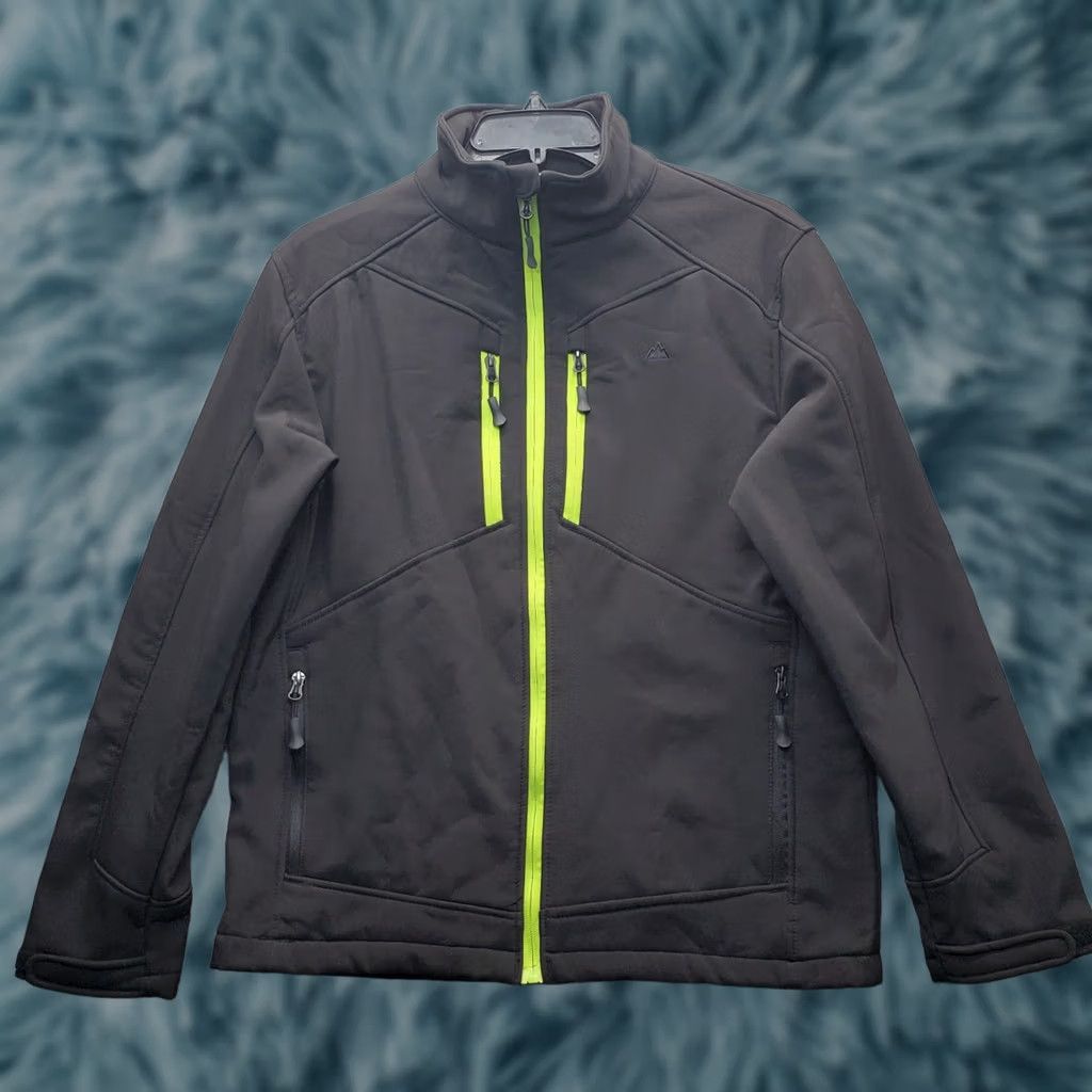 Vintage Snozu Performance Softshell Jacket Mens M Black Fleece Lined Mock Neck Full Zip Size US M / EU 48-50 / 2 - 1 Thumbnail