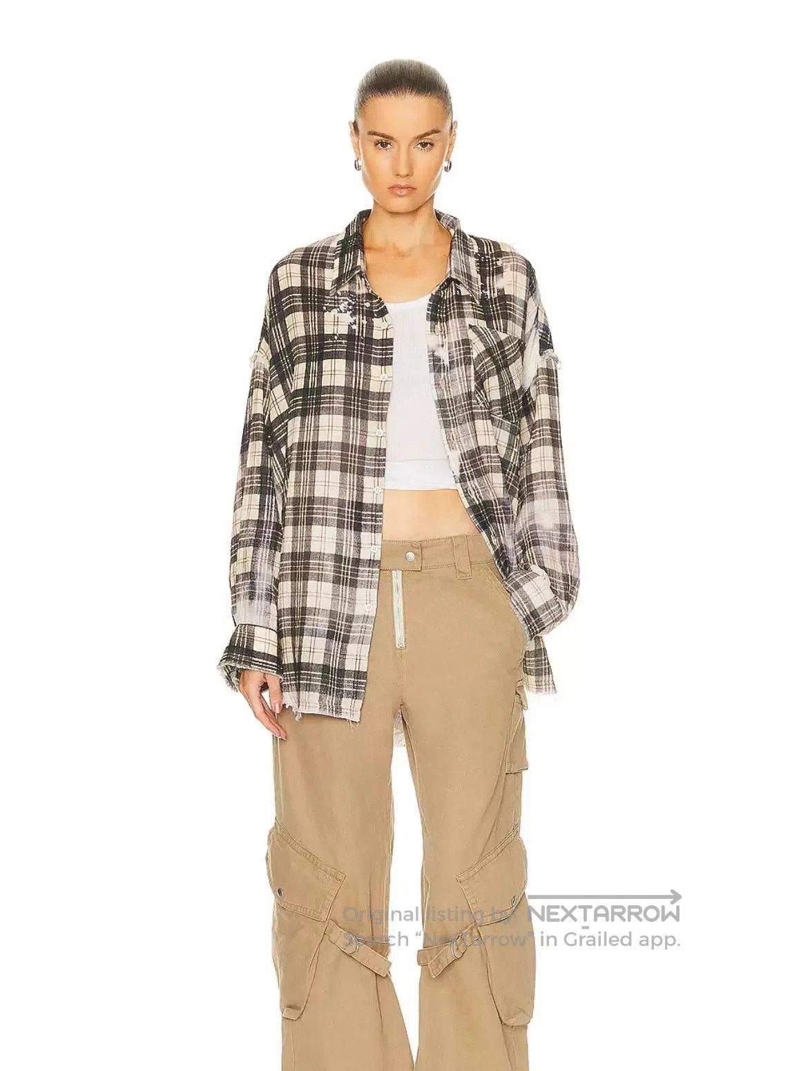 R13 R13 Loose Frayed Plaid Shirt. Size S / US 4 / IT 40 - 6 Thumbnail