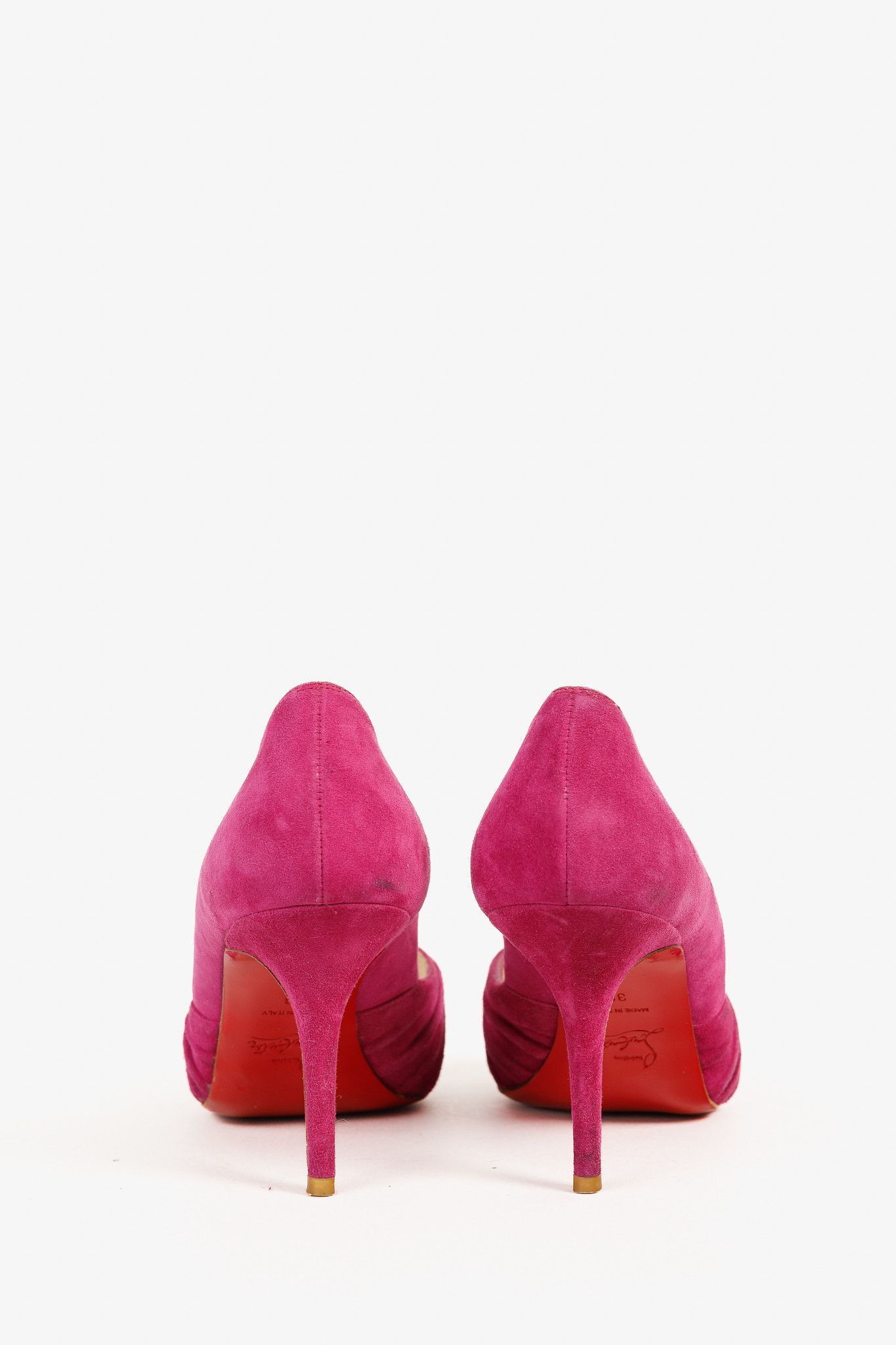 Christian Louboutin Christian Louboutin Lady Gres Pink Knotted Suede Pumps Size US 7.5 / IT 37.5 - 3 Thumbnail