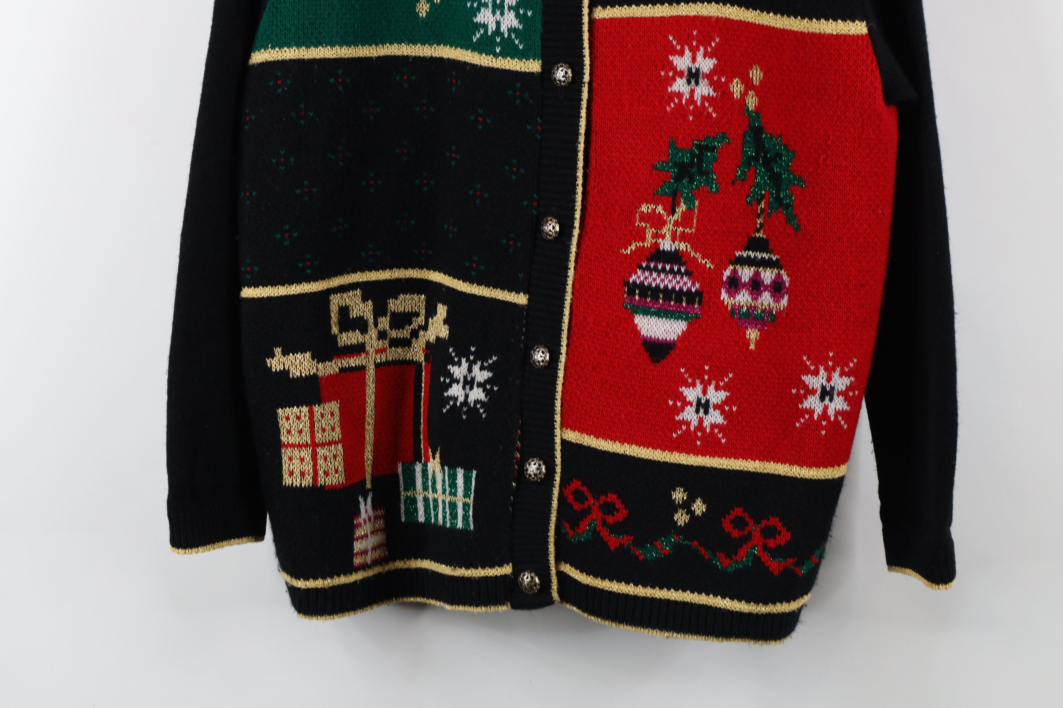 Vintage Vintage 90s Streetwear Christmas Knit Cardigan Sweater USA Size M / US 6-8 / IT 42-44 - 3 Thumbnail