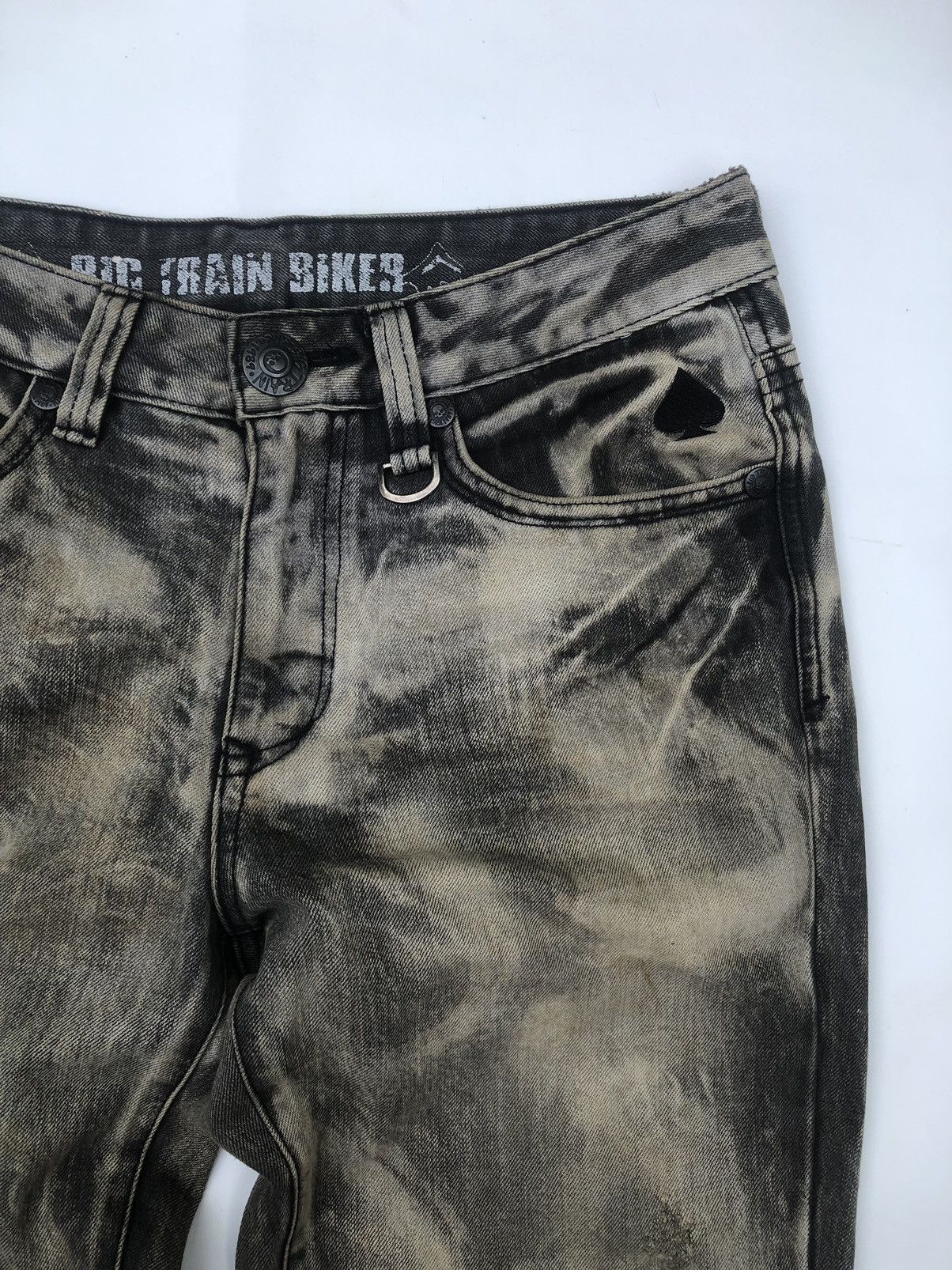 If Six Was Nine Jeans Takahashi Big Train biker Bleach Acid Wash Denim Size US 32 / EU 48 - 4 Thumbnail