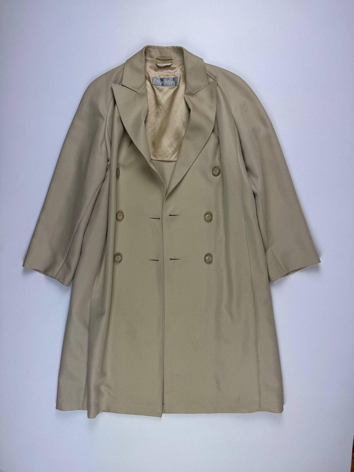 Max Mara Max Mara Vintage Double-Breasted Coat Biege Size M / US 6-8 / IT 42-44 - 3 Thumbnail