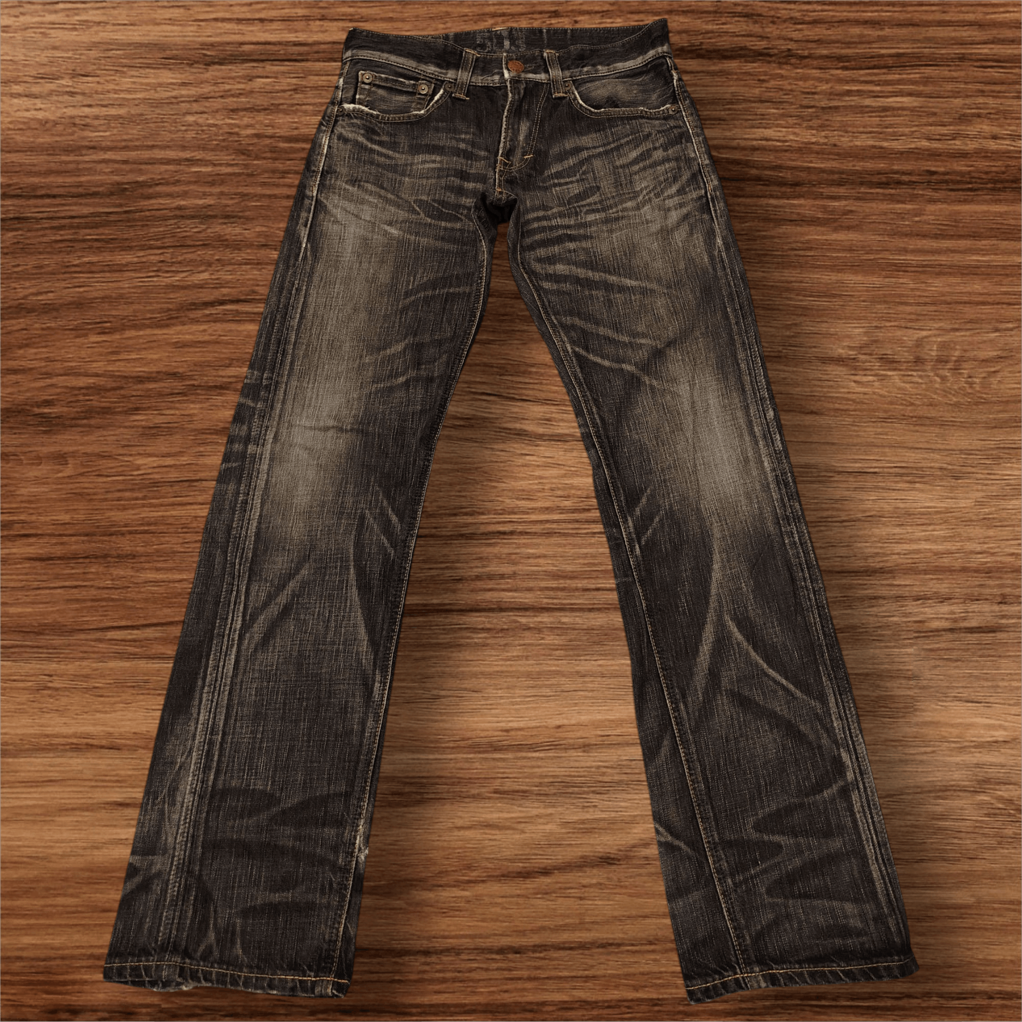 Who Decides War Japanese Edwin 503 Blue Trip Flared Jeans Distressed Jeans Size US 30 / EU 46 - 2 Thumbnail