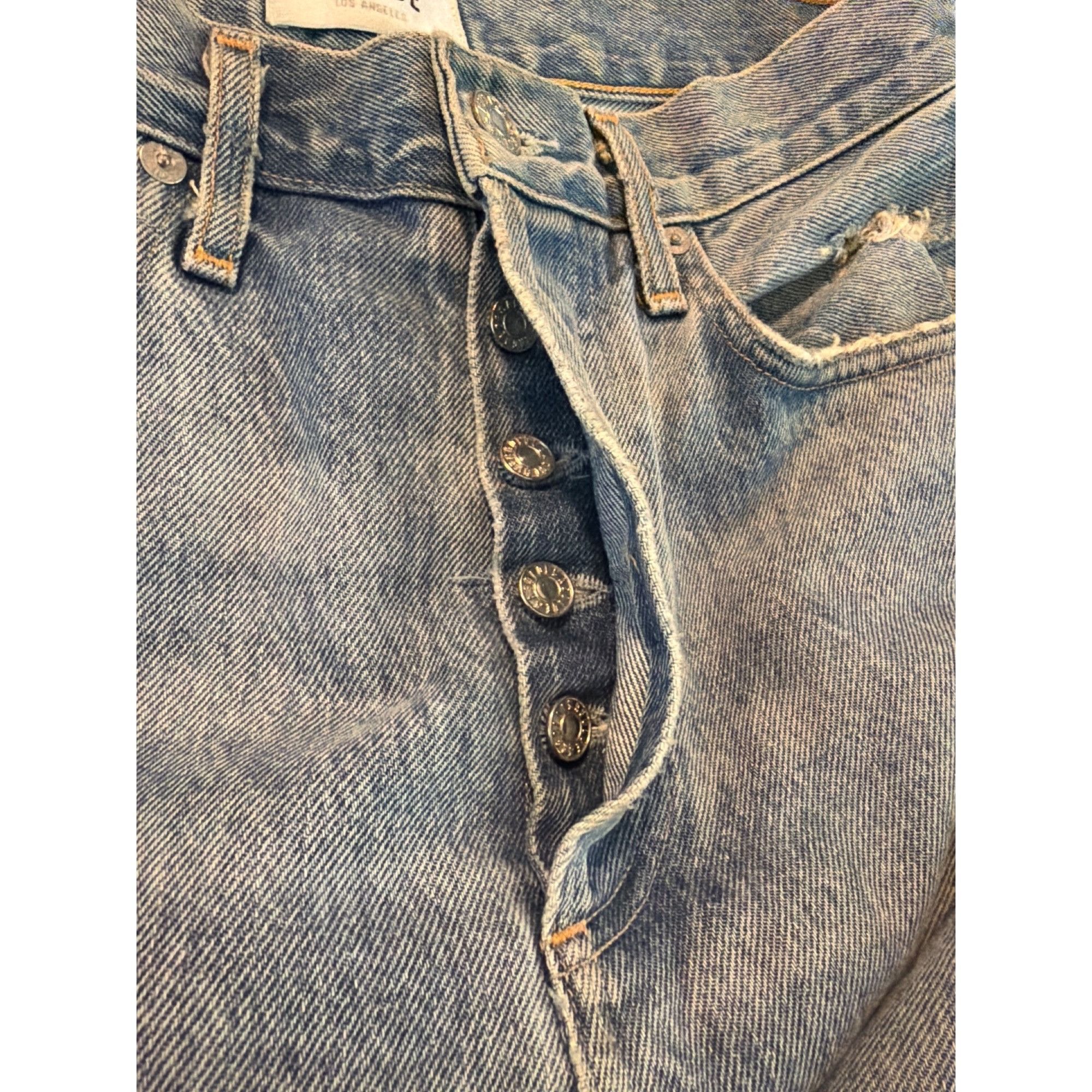 Agolde Agolde 90s Jeans Distressed Destroyed Holes Blue Denim Butto Size 42" / US 20 - 4 Thumbnail