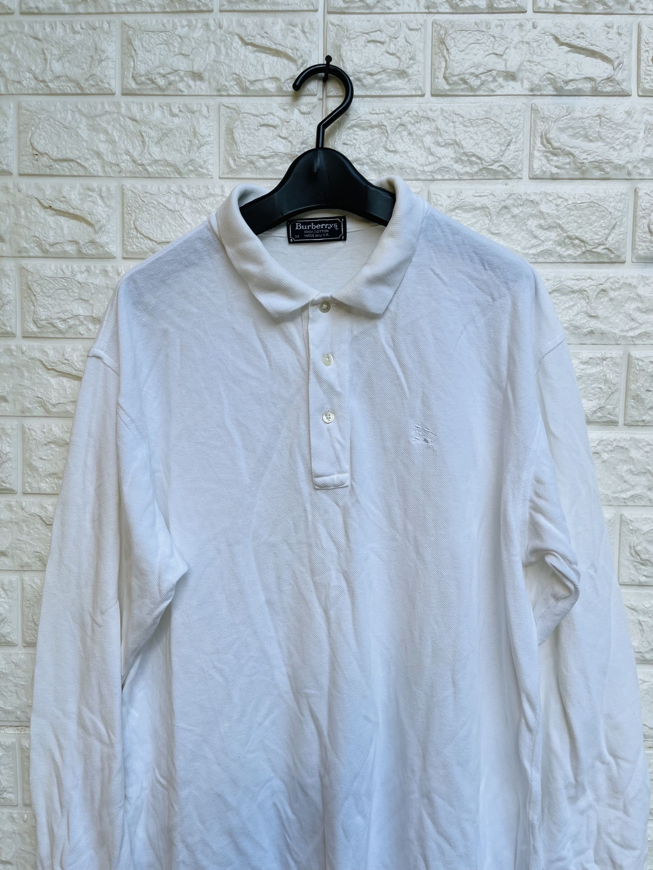Burberry × Japanese Brand × Vintage Vintage Burberry White Designer Fashion Style Size US L / EU 52-54 / 3 - 3 Thumbnail